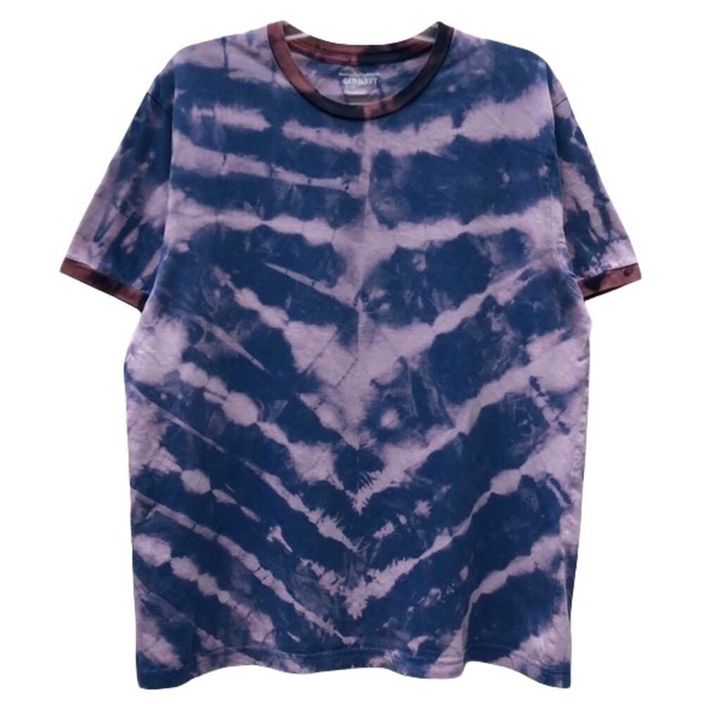 Blue Pink Accordion Acid Tie Dye Old Navy Cotton Short Sleeve T-Shirt Mens Large